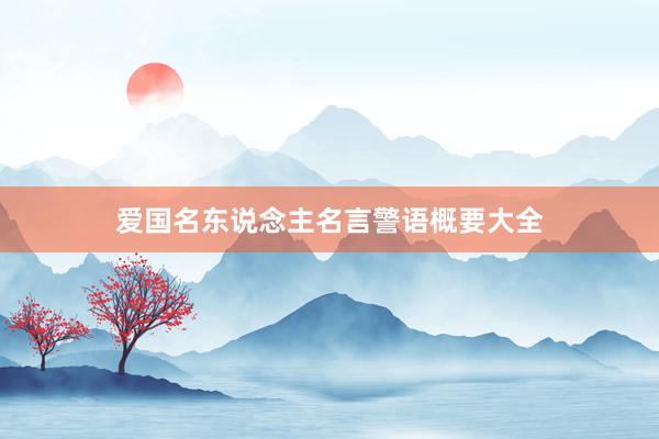 爱国名东说念主名言警语概要大全
